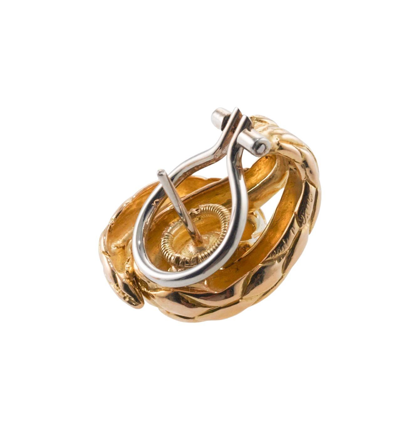 Cartier Paris Gold Interlocked Earrings For Sale 1