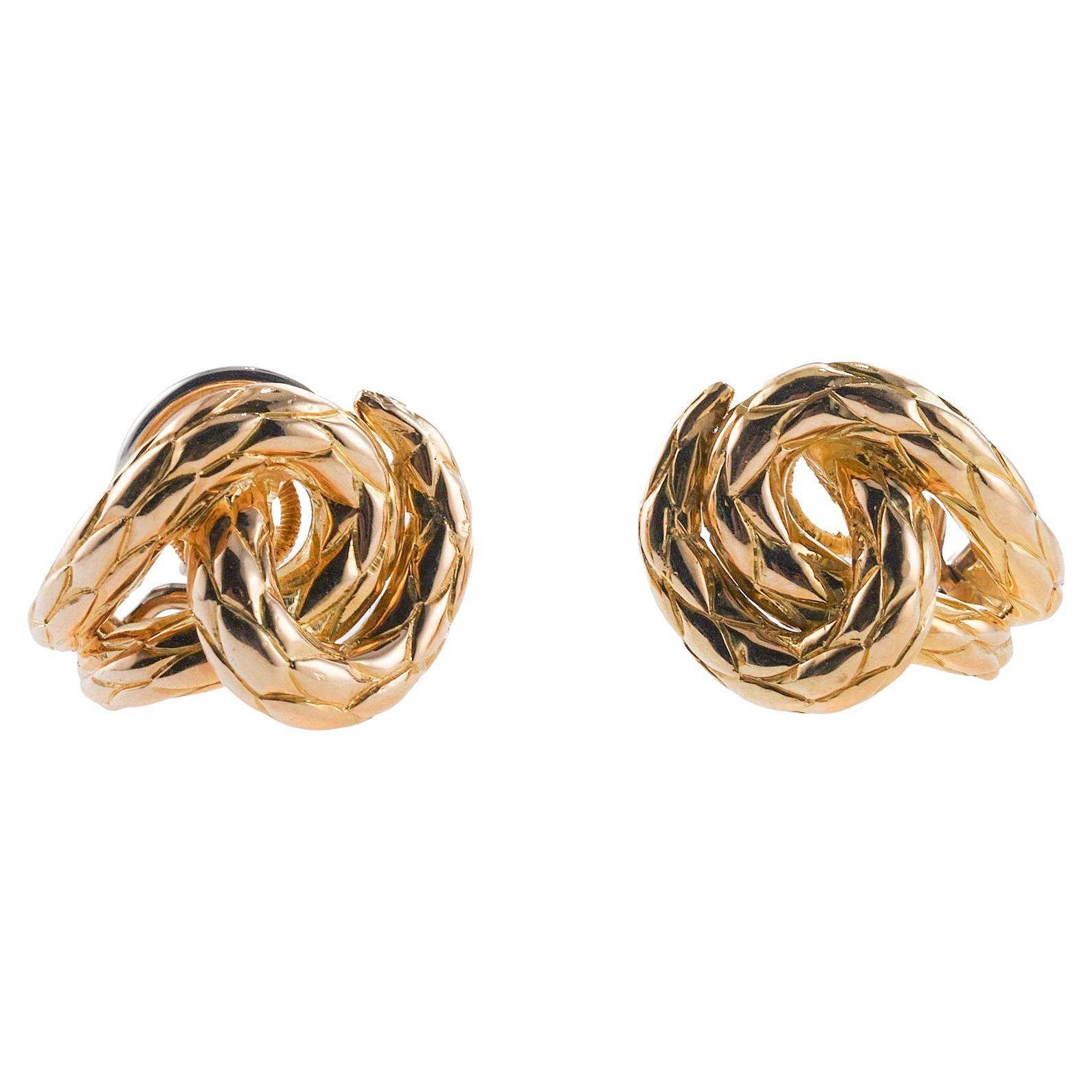 Cartier Paris Gold Interlocked Earrings