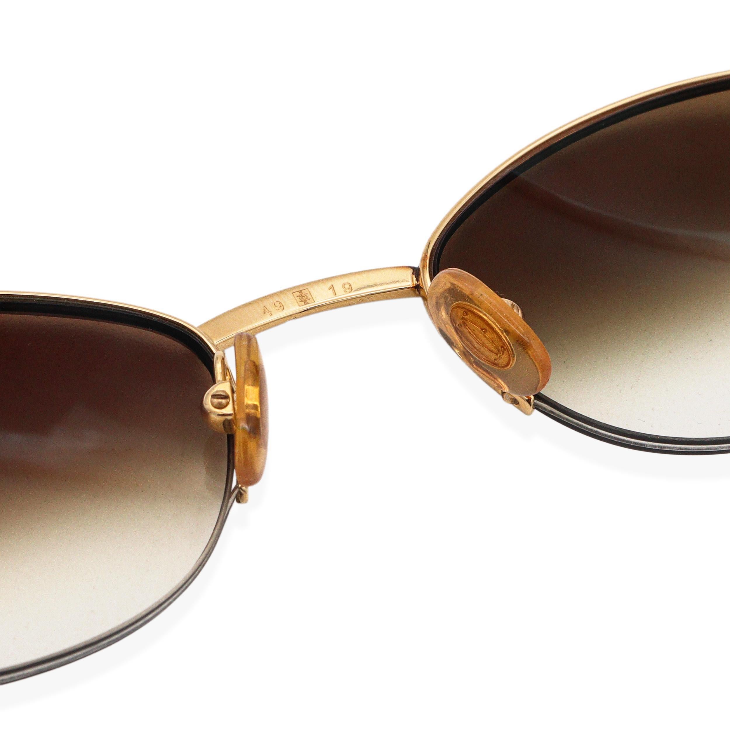 Cartier Paris Gold Plated Sunglasses with Olive Gradient Lenses For Sale 4