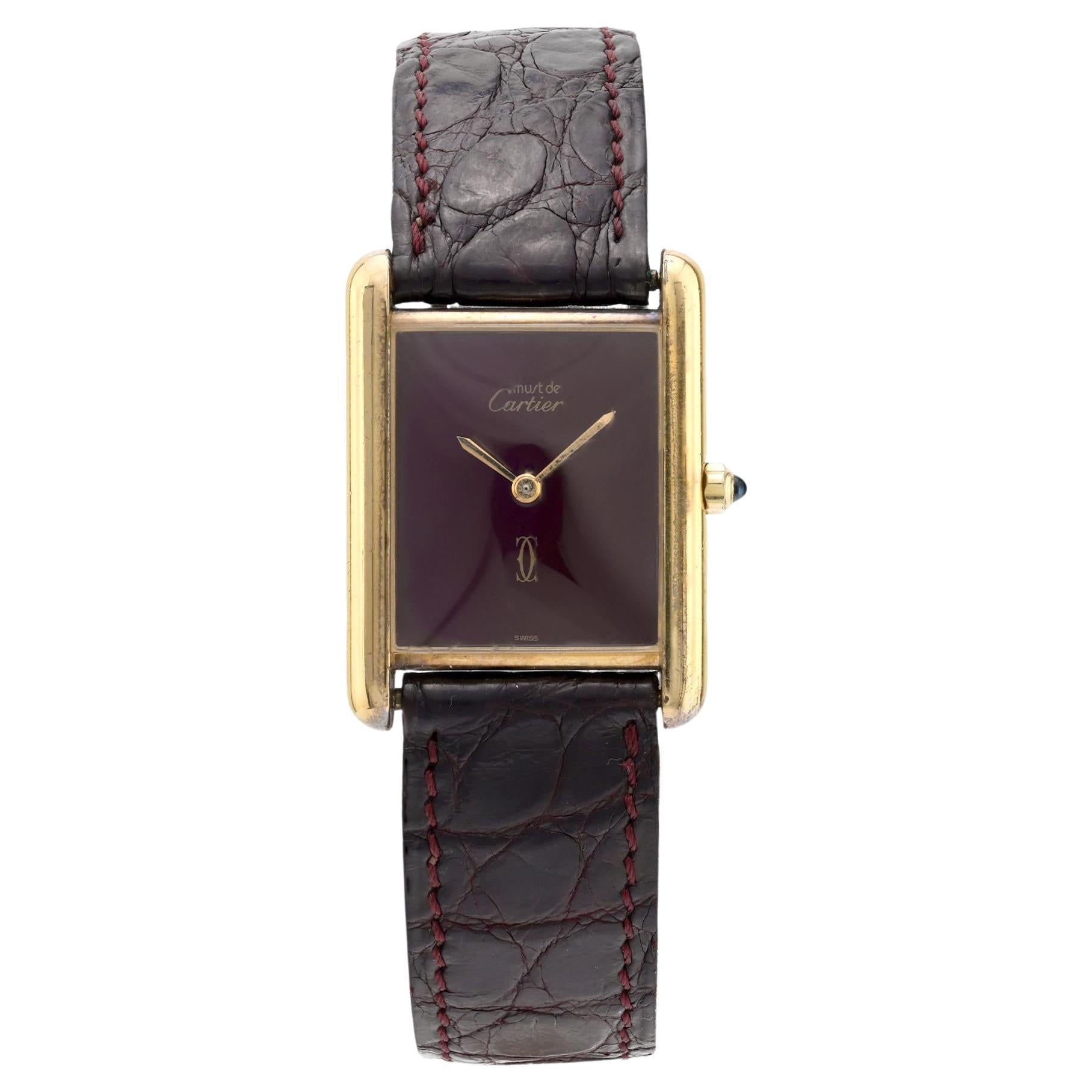Reloj Tank Cartier París chapado en oro