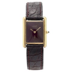 Reloj Tank Cartier París chapado en oro