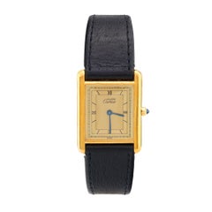 Reloj Tank Cartier París chapado en oro