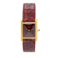 Reloj tanque Cartier Paris chapado en oro