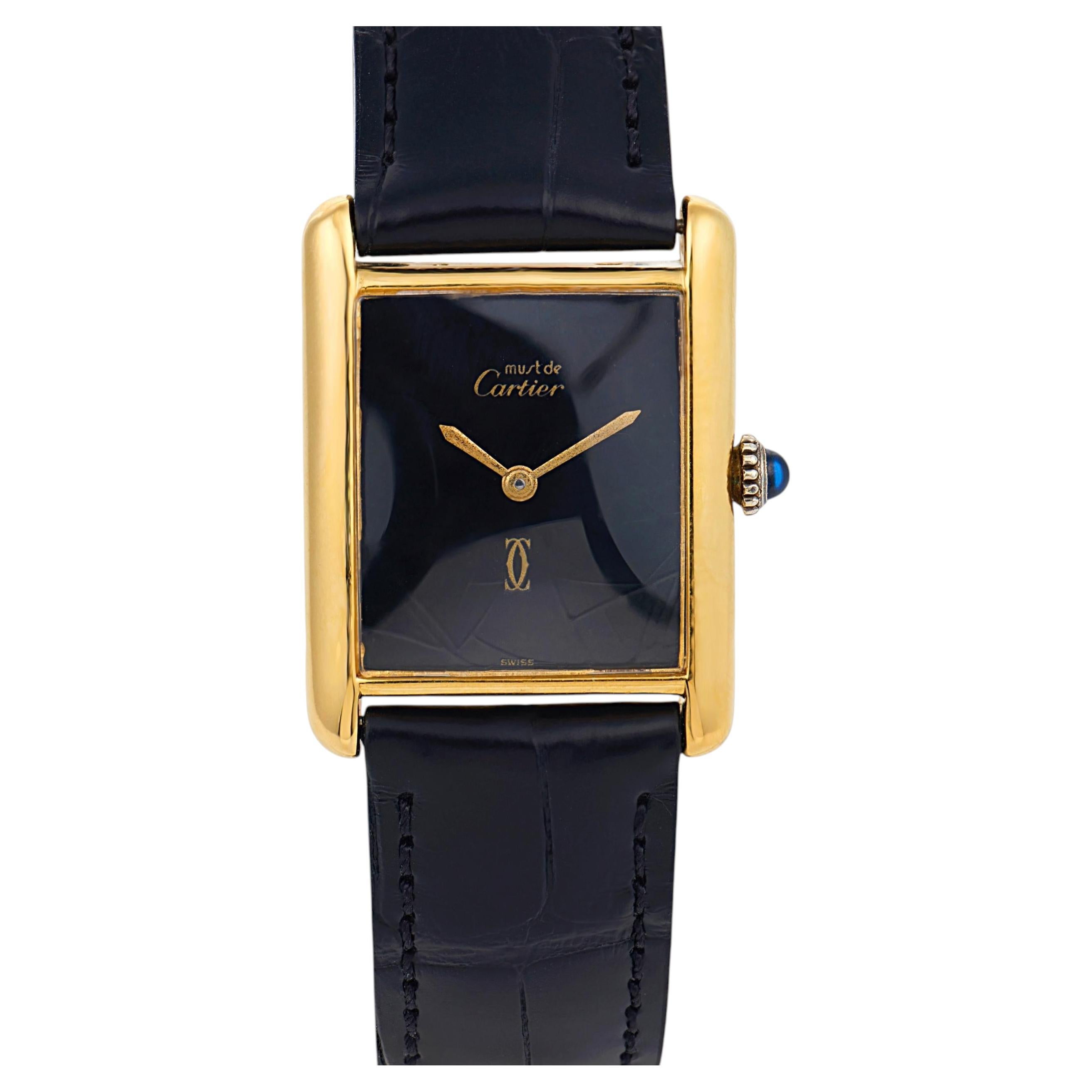Cartier Paris gold plated tank watch
