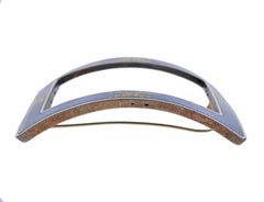 Cartier Paris Guilloche Enamel Gold Silver Buckle Brooch