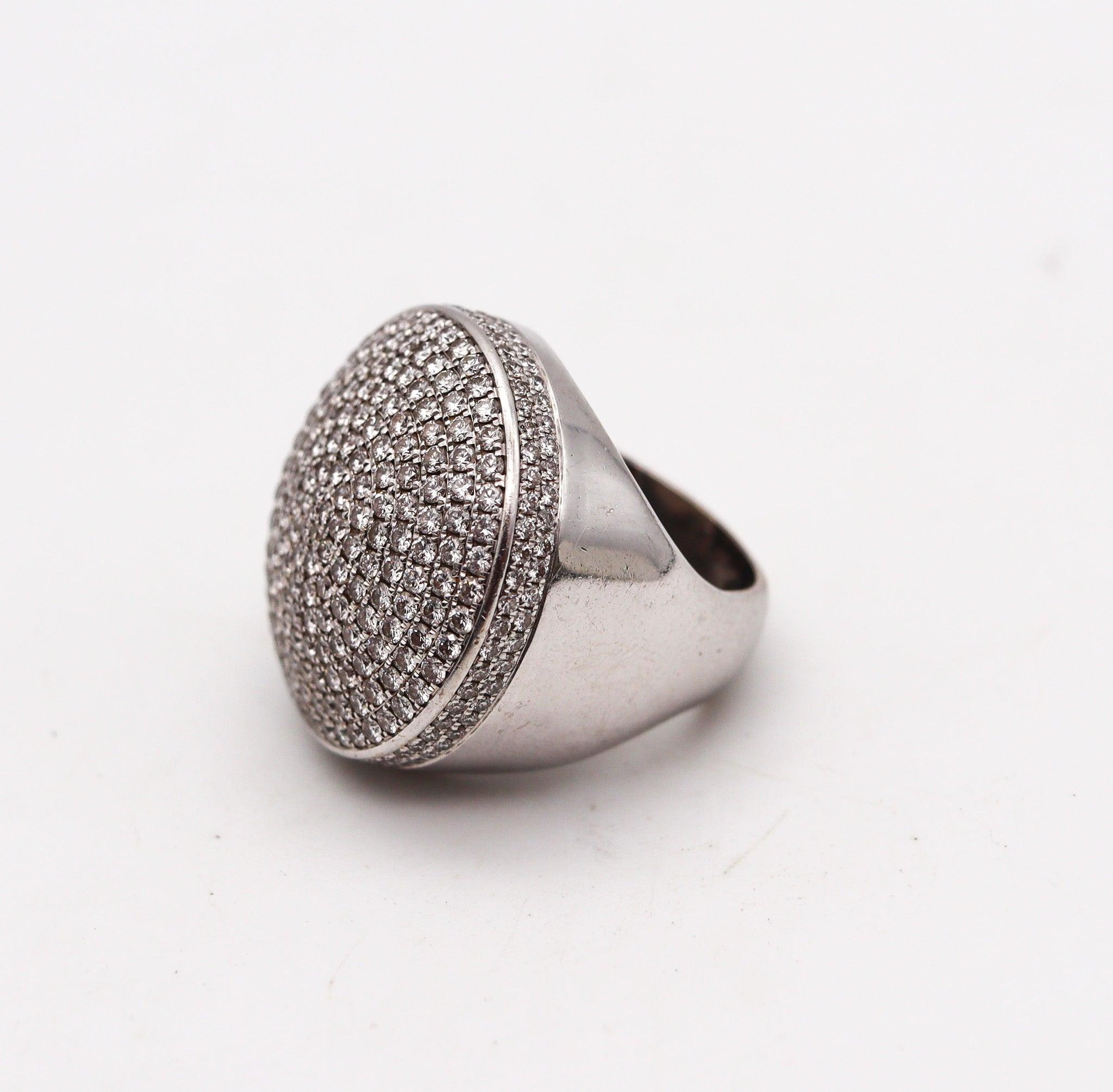CARTIER Paris Jeton Sauvage Cocktail Ring 18Kt White Gold With 2.86 Ctw Diamonds For Sale 4