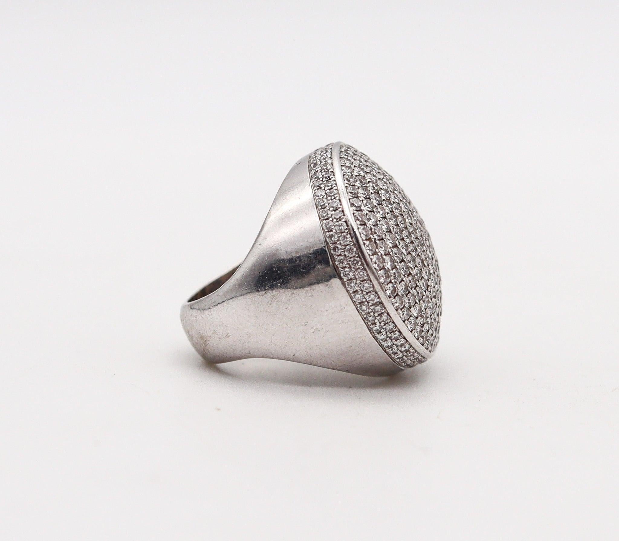 CARTIER Paris Jeton Sauvage Cocktail Ring 18Kt White Gold With 2.86 Ctw Diamonds In Excellent Condition For Sale In Miami, FL