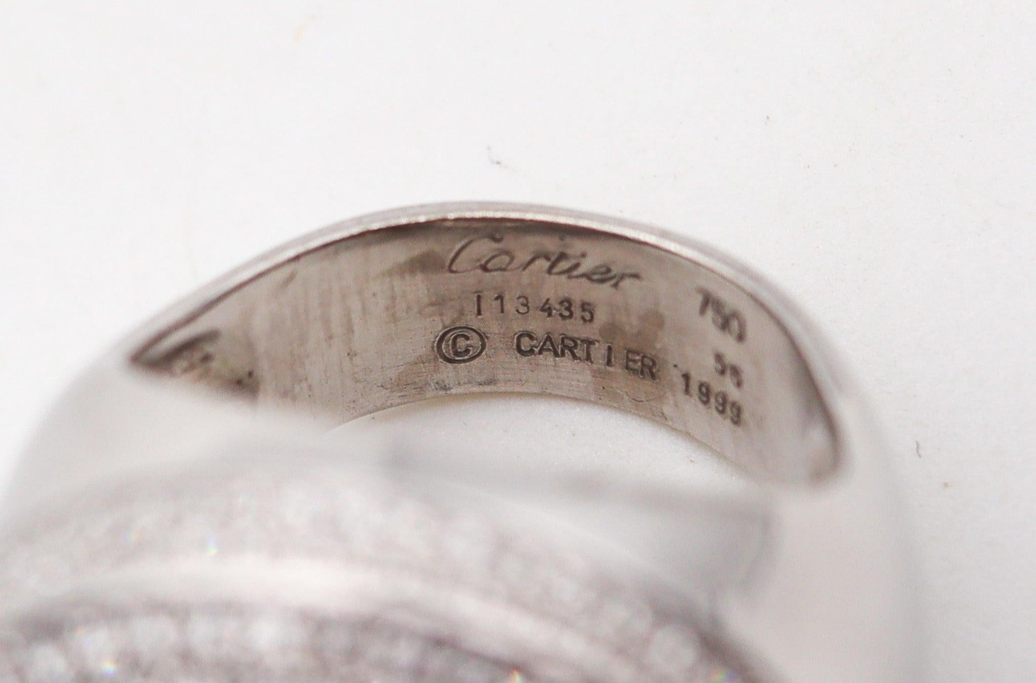 CARTIER Paris Jeton Sauvage Cocktail Ring 18Kt White Gold With 2.86 Ctw Diamonds For Sale 1