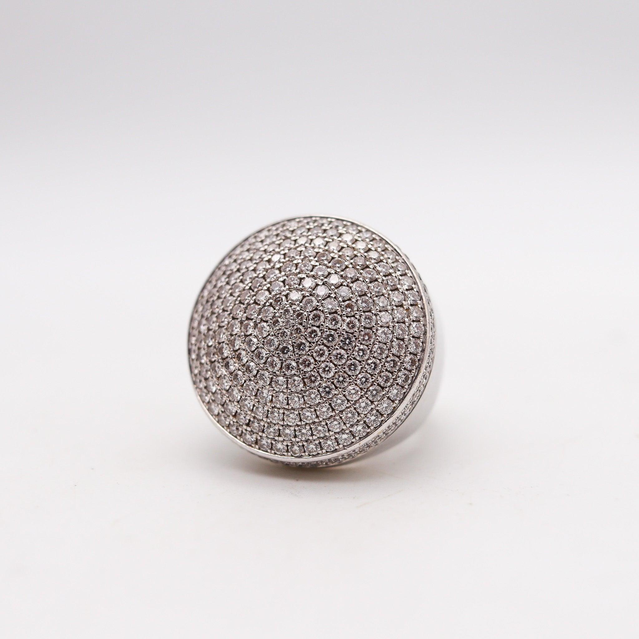 CARTIER Paris Jeton Sauvage Cocktail Ring 18Kt White Gold With 2.86 Ctw Diamonds For Sale 3