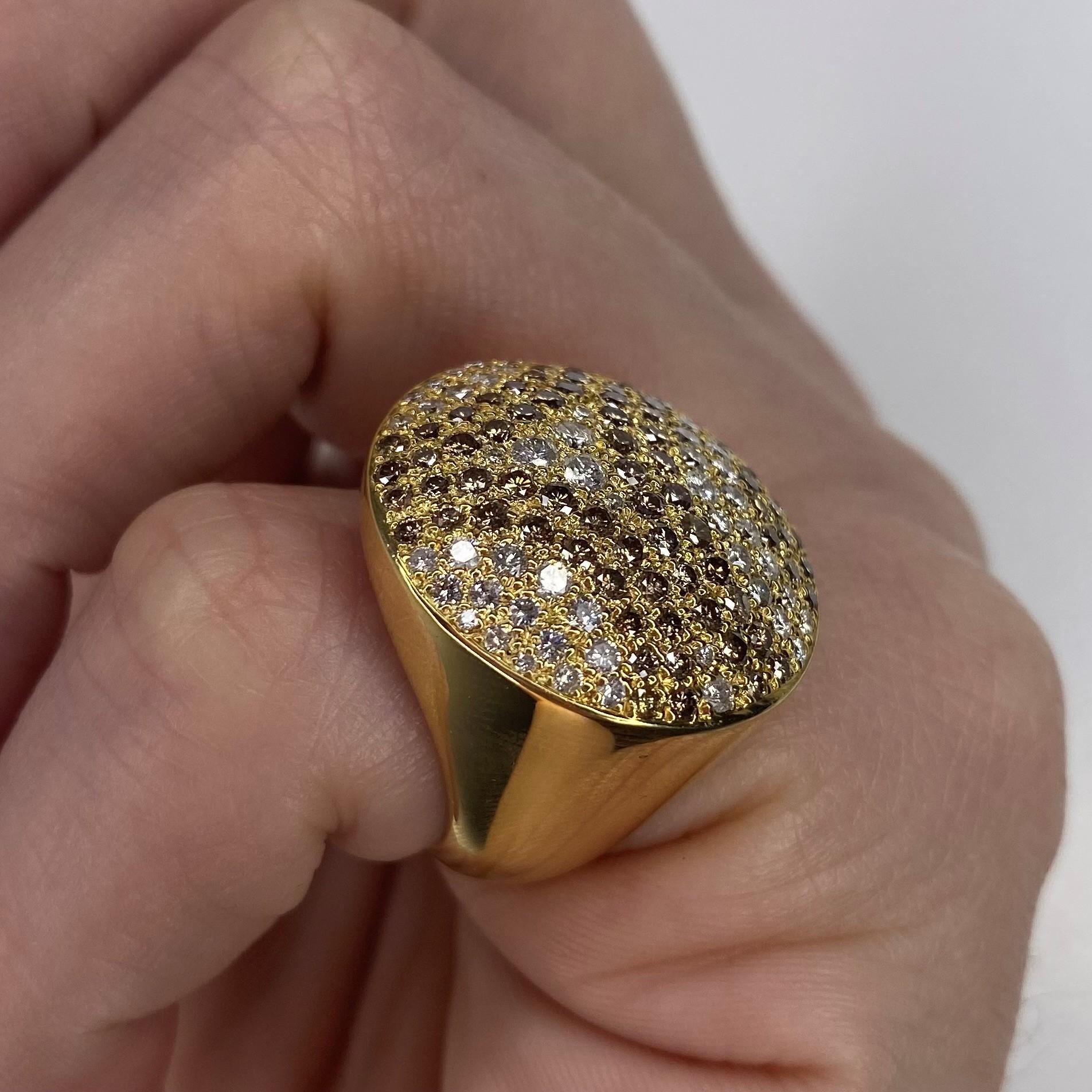 Cartier Paris Jeton Sauvage Cocktail-Ring aus 18 Karat Gelbgold mit 3,18 Karat Diamant für Damen oder Herren
