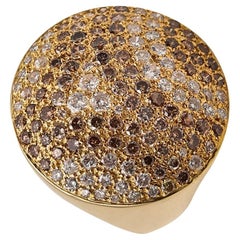 Cartier Paris Jeton Sauvage Cocktail Ring 18Kt Yellow Gold with 3.18 Ctw Diamond