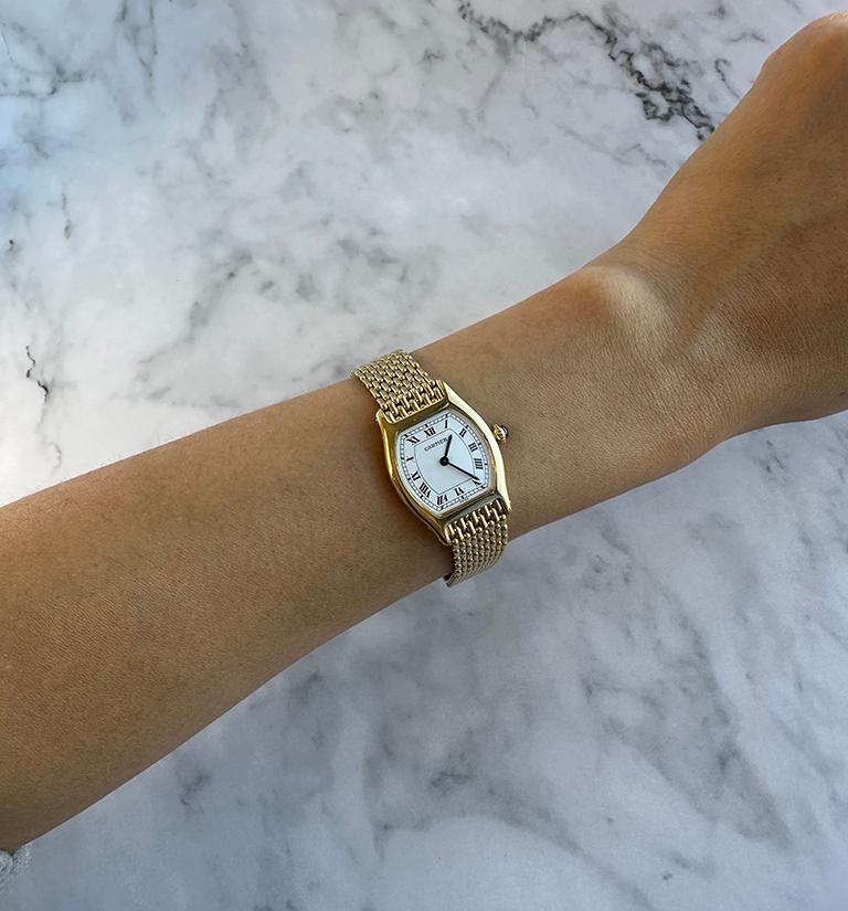 Cartier Paris Ladies Yellow Gold Tortue Mechanical Wristwatch 1