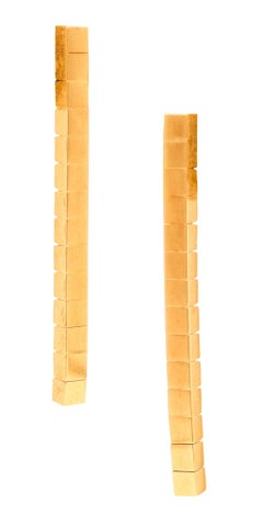 CARTIER Paris Laniere Collection Dangle Stud Earrings In 18Kt Yellow Gold