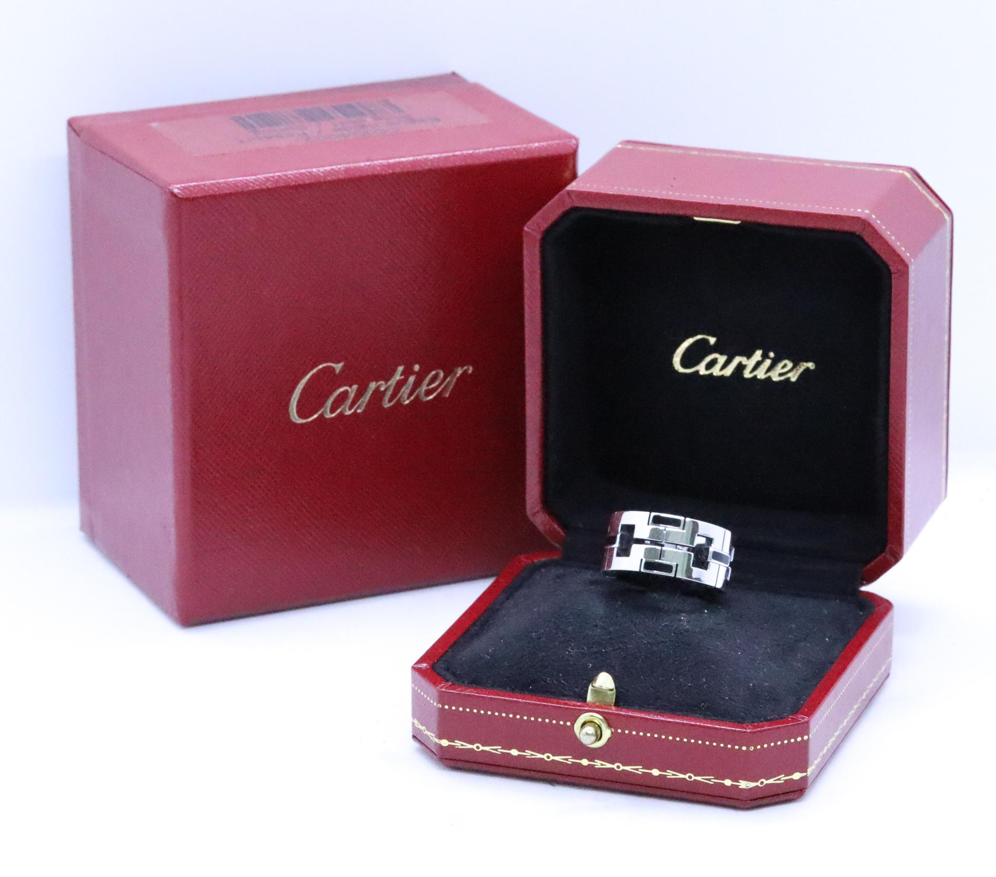 Cartier Paris Le Baiser Du Dragon Chinoiserie Ring 18Kt White Gold Black Enamel 3