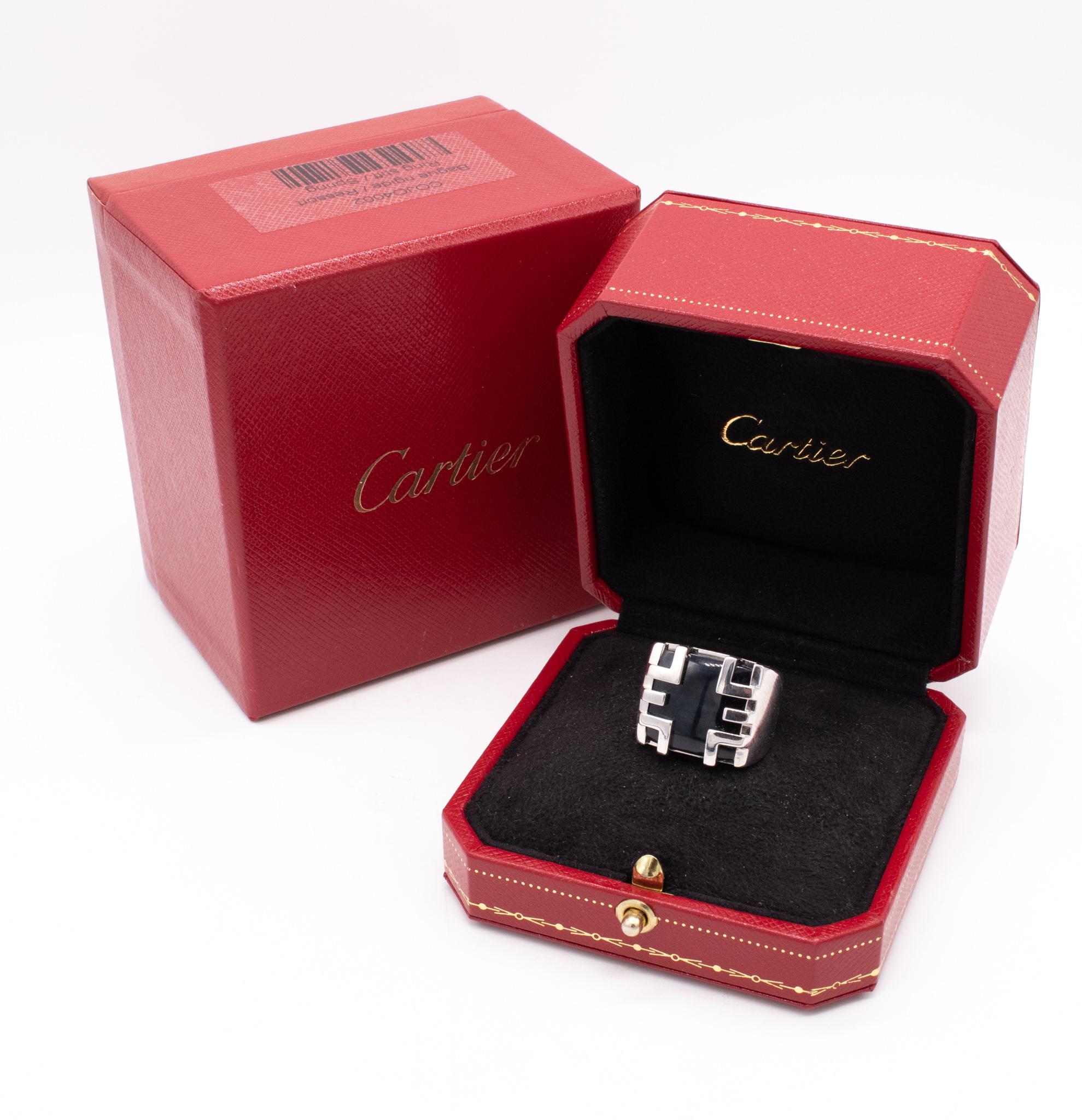 Cartier Paris Le Baiser Du Dragon Ring in 18kt White Gold with Haws Eye Gem For Sale 2