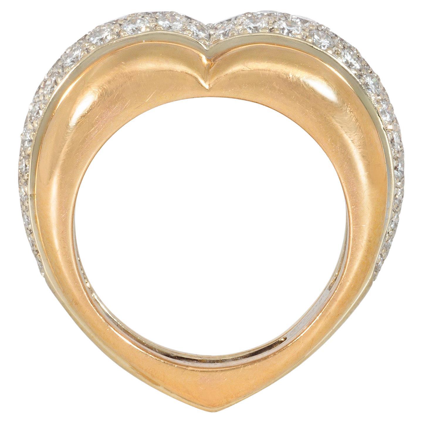 Cartier C Heart of Cartier Diamond Yellow Gold Ring at 1stDibs cartier c heart ring