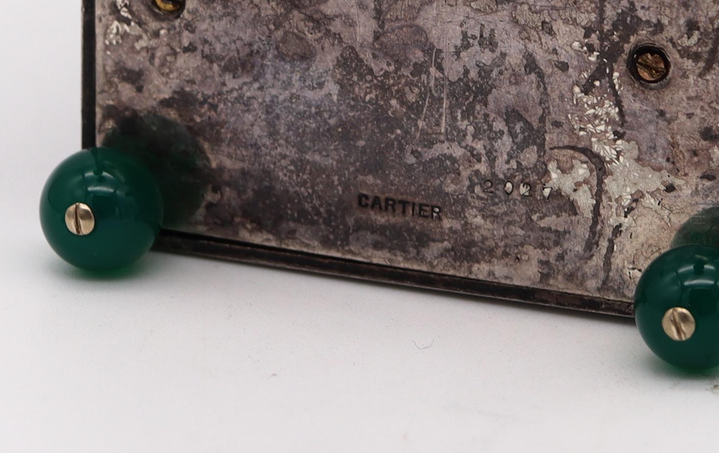 Cartier Paris London 1905 Belle Epoque Emaille-Schreibtischuhr aus 18 Karat Gold und Platin  (Belle Époque) im Angebot