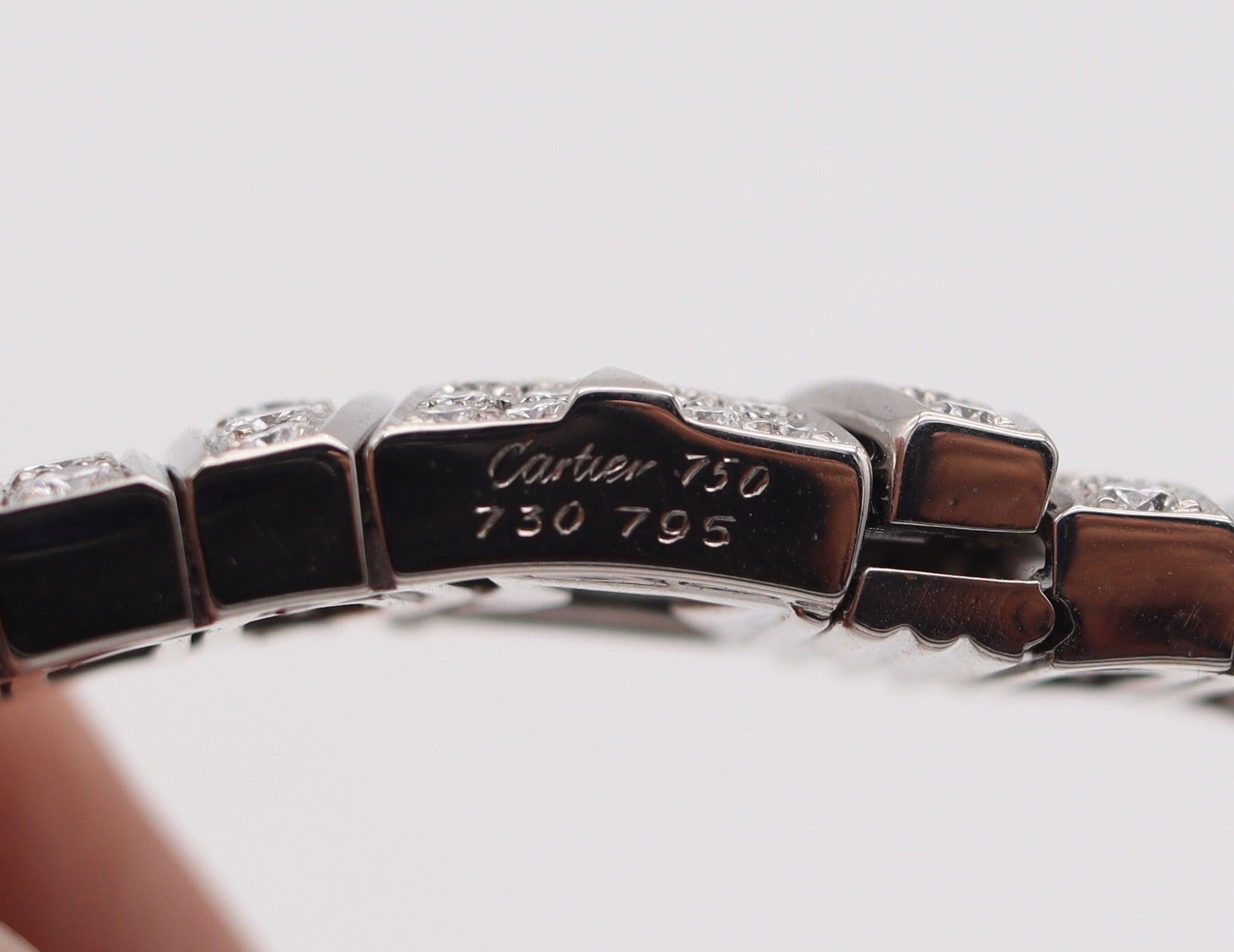 CARTIER Paris-London Flexible Bracelet In 18Kt White Gold With 15.96 Ctw Diamond en venta 1