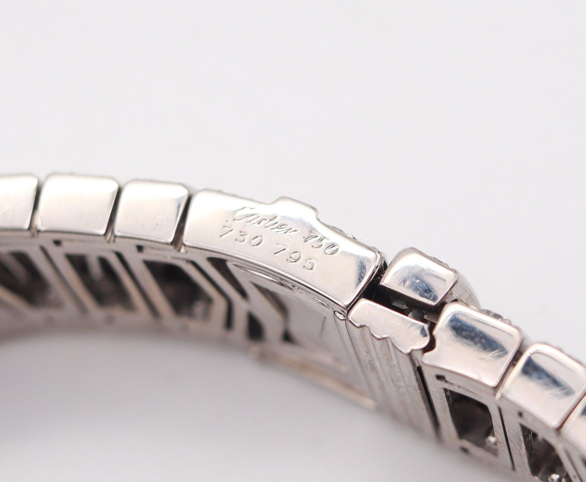 CARTIER Paris-London Flexible Bracelet In 18Kt White Gold With 15.96 Ctw Diamond en venta 2