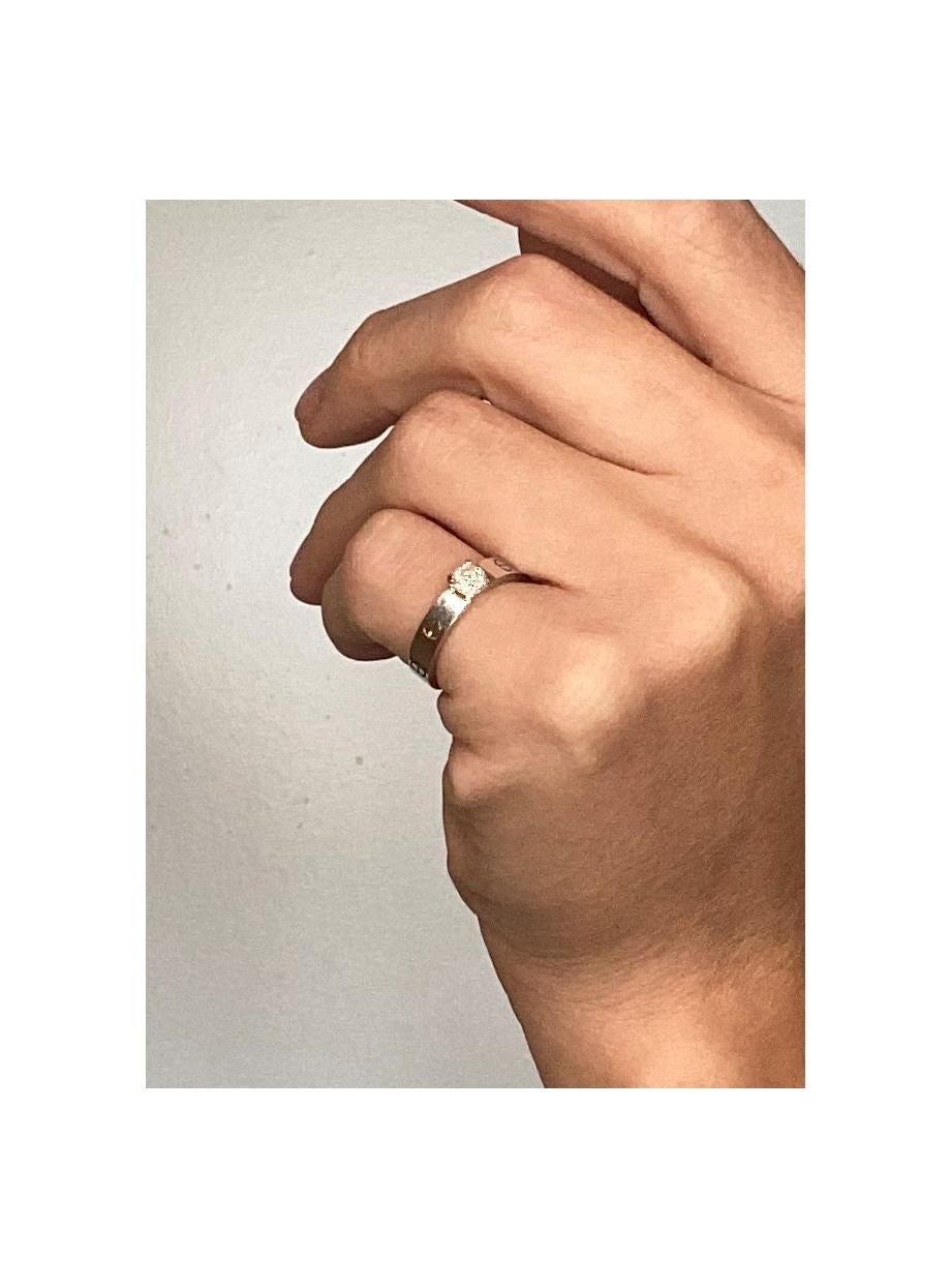 Cartier Paris Love Solitaire Engagement Ring 18Kt White Gold 0.50 Cts Diamond 1