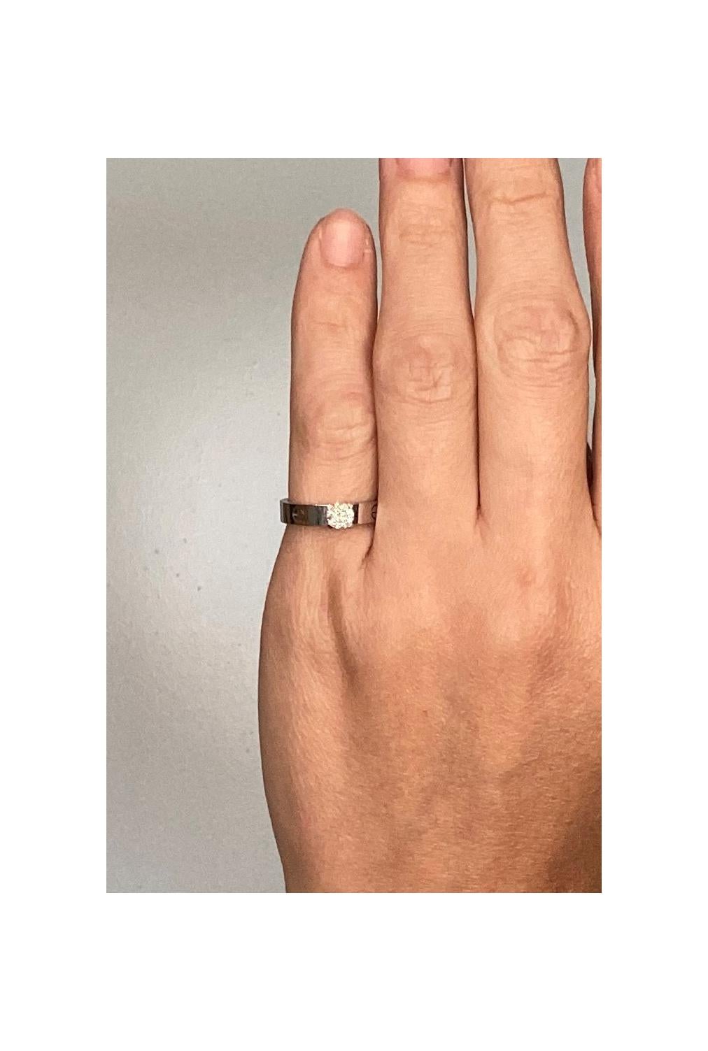 Cartier Paris Love Solitaire Engagement Ring 18Kt White Gold 0.50 Cts Diamond 2