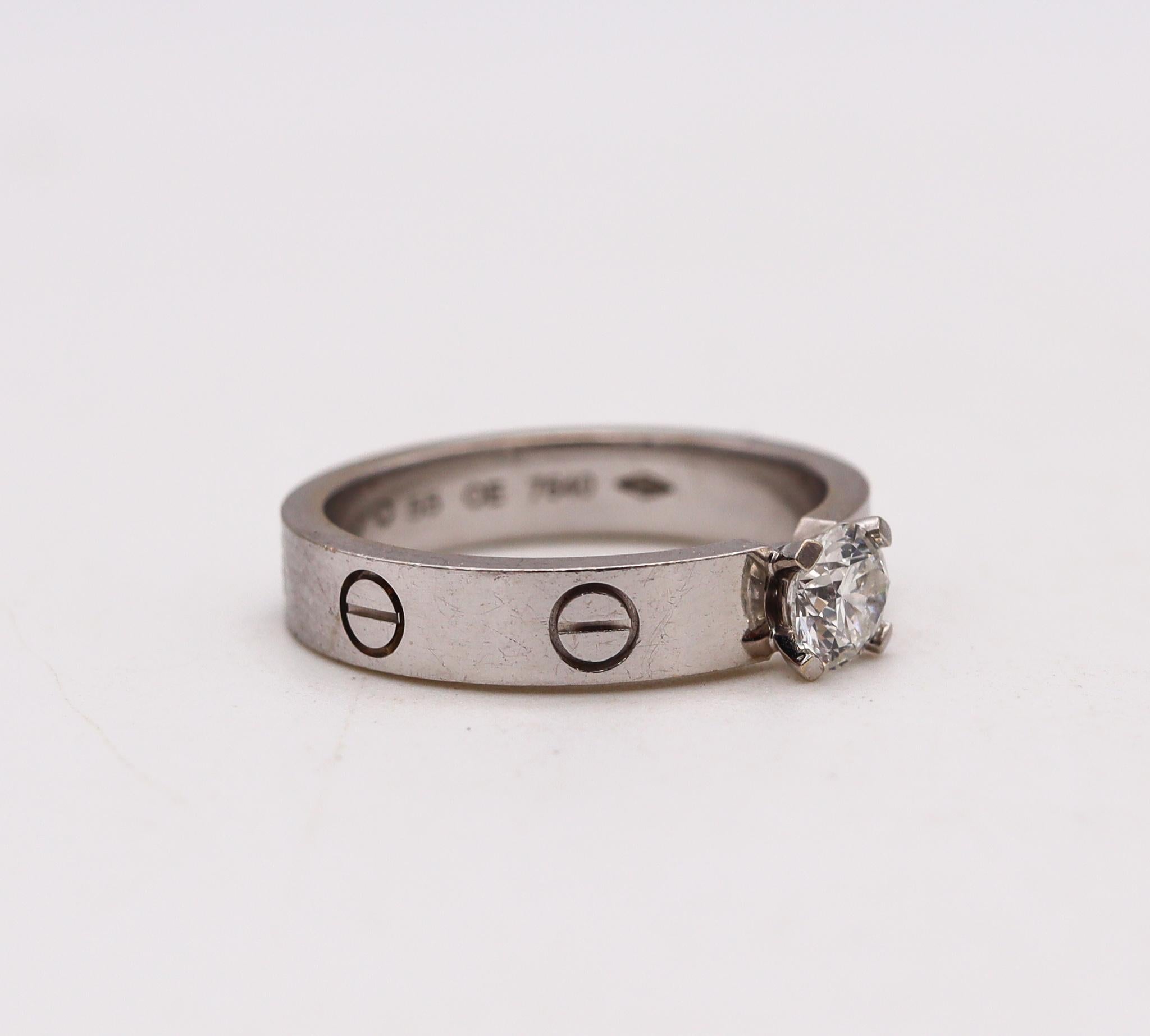 cartier love ring with engagement ring