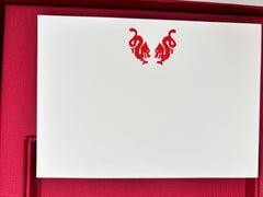 Cartier Paris Luxury Stationery Set, Red Dragons Design, France, 1990s