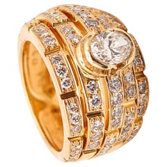 CARTIER Paris Maillon Panthère Cocktail Ring In 18Kts Gold With 2.65 Cwt Diamond