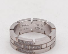 Cartier Paris Maillon Panthere Ring in 18Kt White Gold with VVS Diamonds