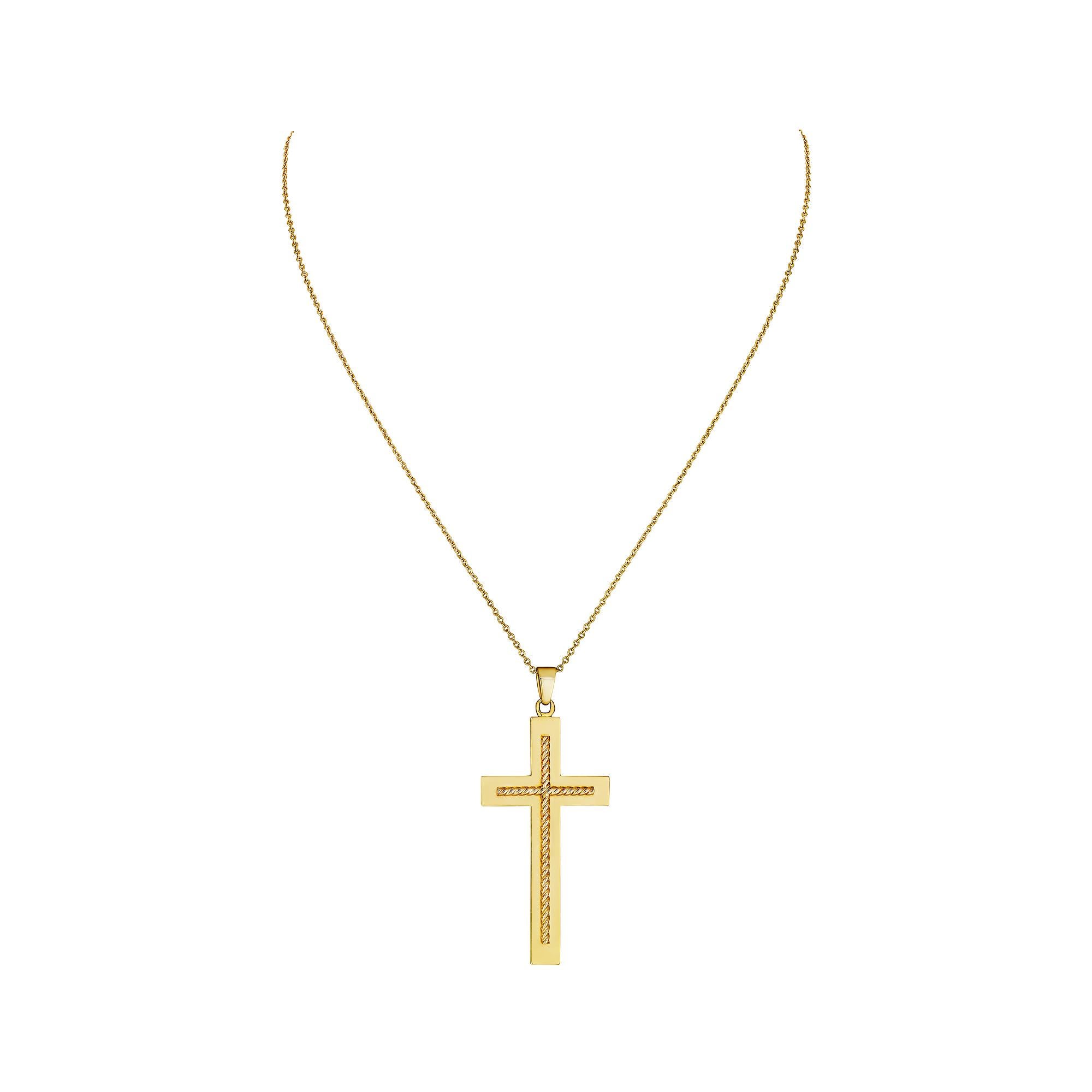 Personalmente preziosa, questa croce di metà secolo in oro giallo 18 carati di Cartier Paris, unica nel suo genere, diventerà un prezioso cimelio.  Circa 1950.  Firmato Cartier.  Altezza di 2,5