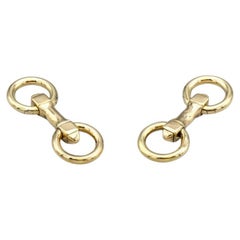 Cartier Paris Midcentury 18 Karat Gold Round Folding Cufflinks