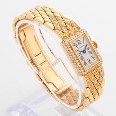 Cartier Paris Mini Tank Pavé, 18ct Yellow Gold, manual wind, diamonds, c1985
