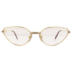 Vintage Cartier Paris Mint Cat-Eye Gold Eyeglasses Mod. Rivoli 56-19 135mm