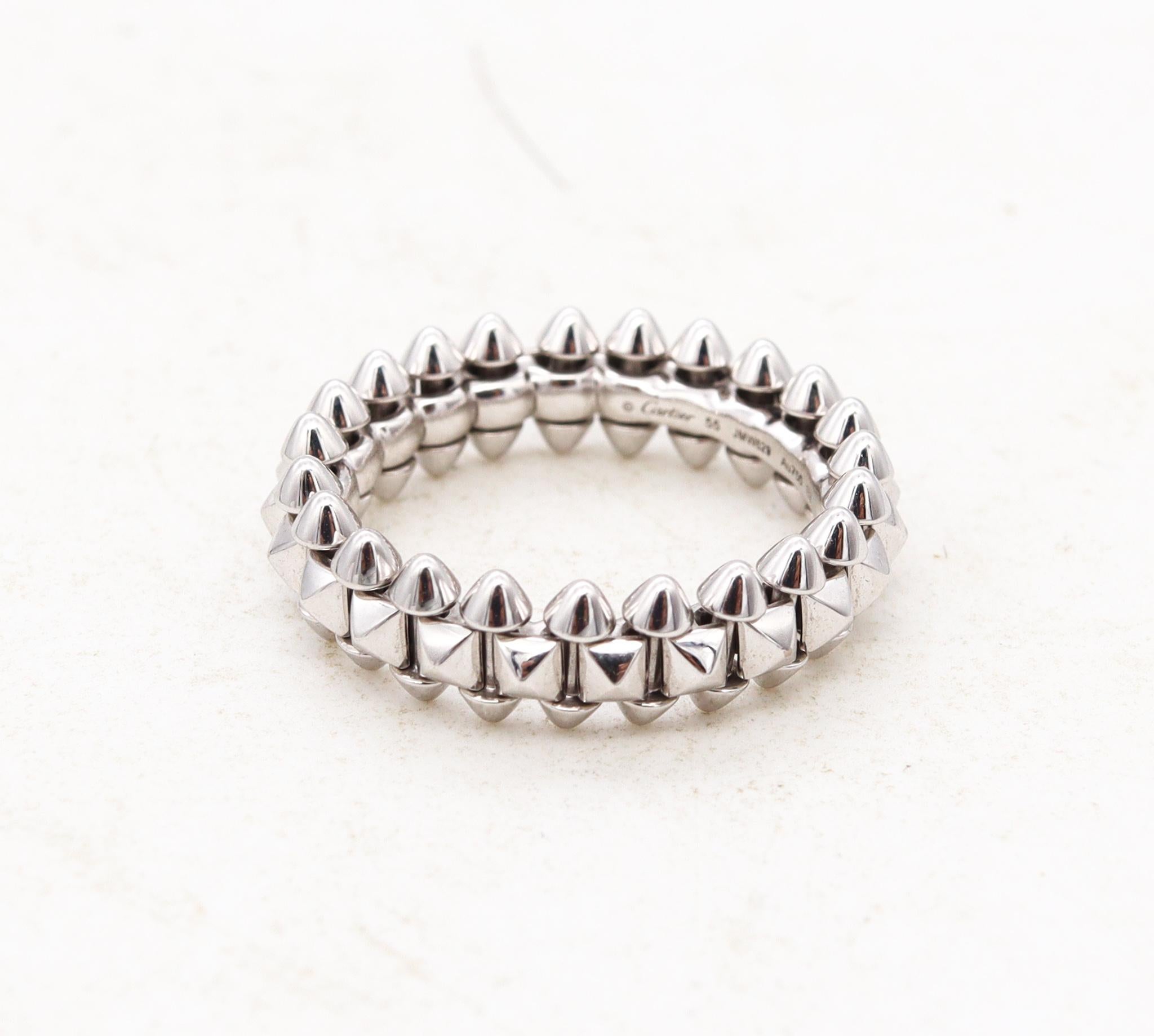Cartier Paris Modern Kinetic Clash de Cartier Ring In Solid 18Kt White Gold In Excellent Condition In Miami, FL