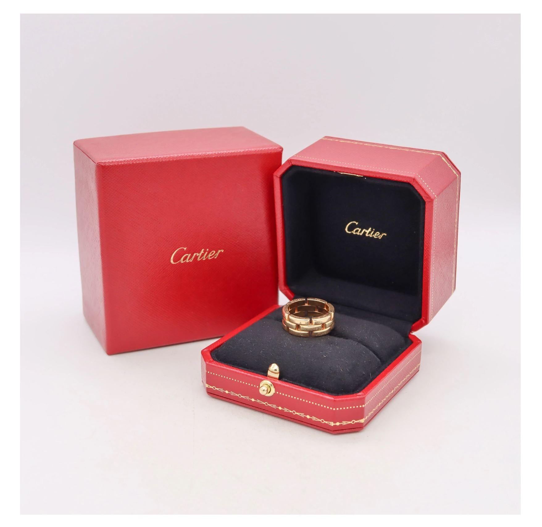 Women's or Men's Cartier Paris Modern Maillon Panthere Ring Band in Solid 18 Karat Yellow Gold