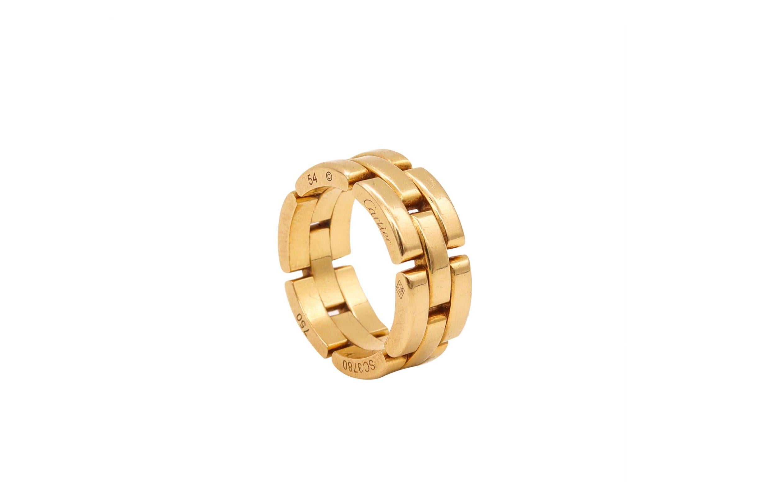 Cartier Paris Modern Maillon Panthere Ring Band in Solid 18 Karat Yellow Gold 2