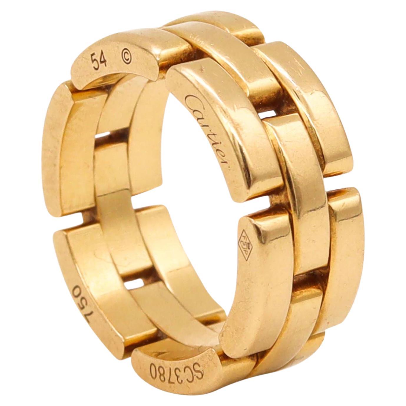 Cartier Paris Modern Maillon Panthere Ring Band in Solid 18 Karat Yellow Gold