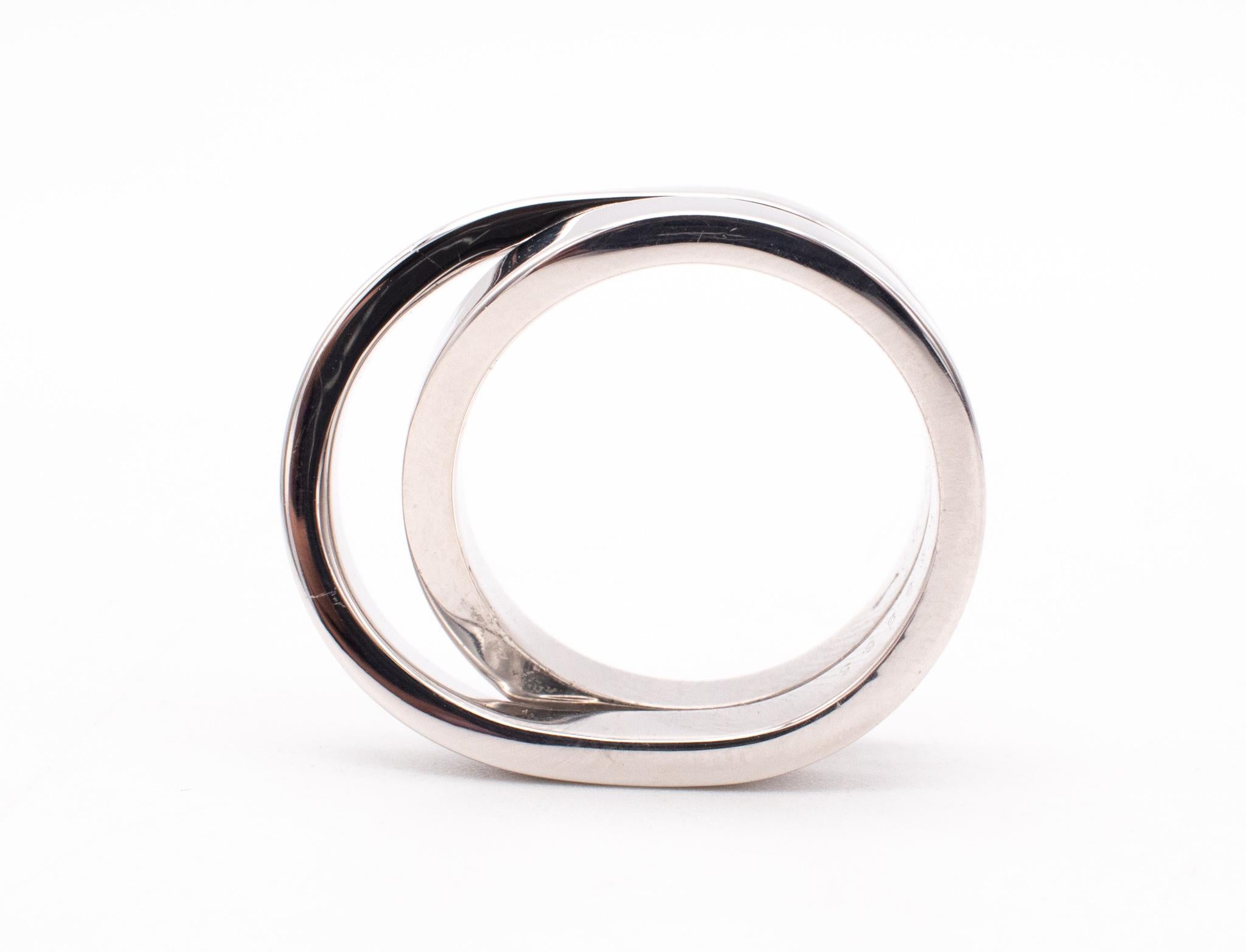 Cartier Paris Modern Nouvelle Bague Twisted Ring in Solid 18Kt White Gold In Excellent Condition For Sale In Miami, FL