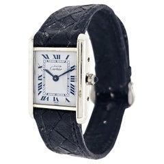 Vintage Cartier Paris Must Sterling Silver Ladies Tank Watch Quartz , Circa 1990's