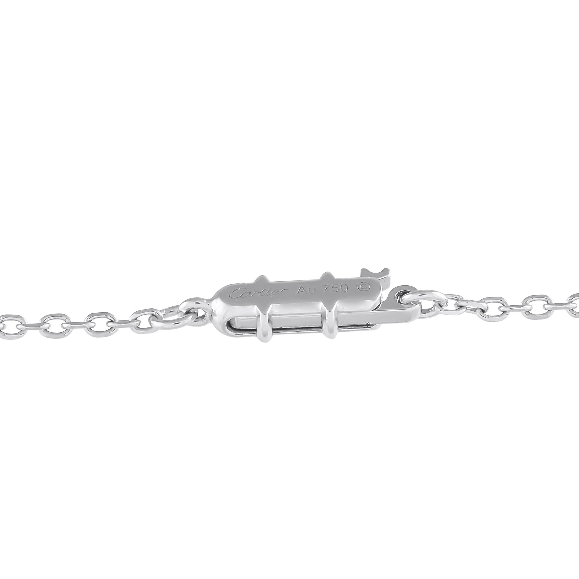 Round Cut Cartier Paris Nouvelle 18K Gold 3.0ct Diamond & Lapis Long Station Necklace For Sale