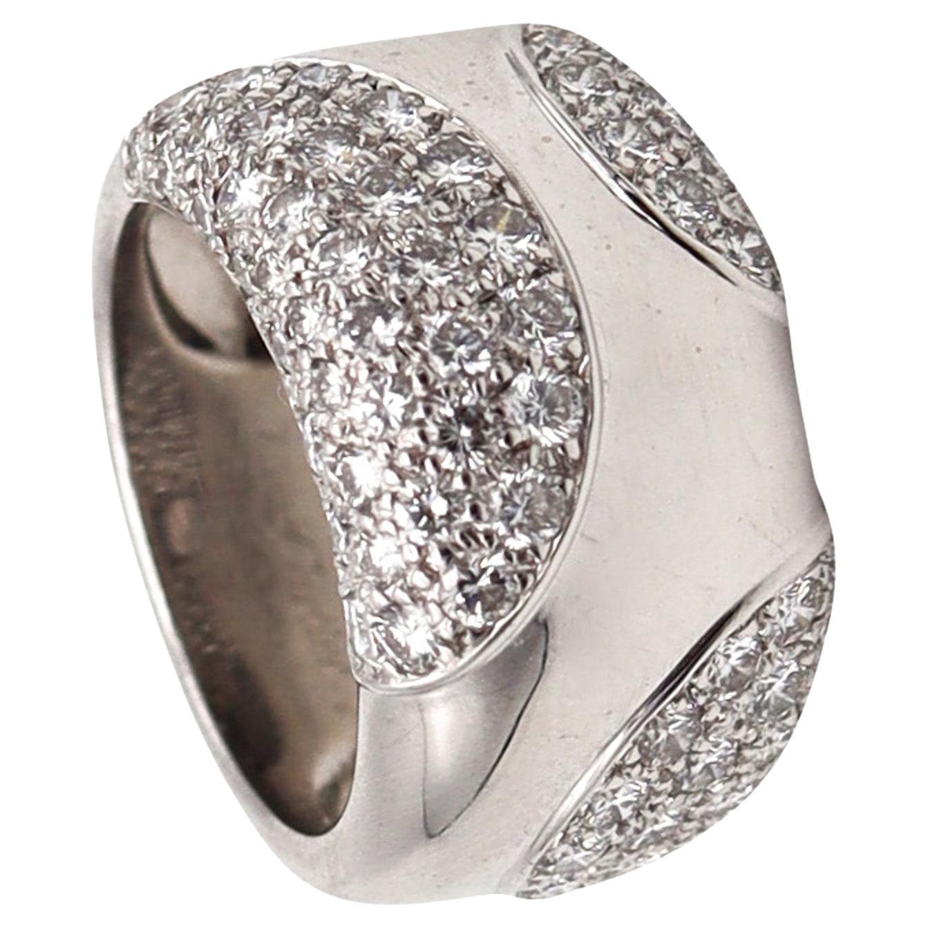 Cartier Paris Nouvelle Bague Ring In 18Kt White Gold With 2.76 Cts in Diamonds For Sale
