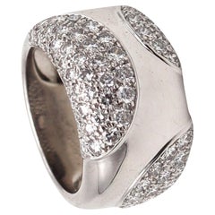 Vintage Cartier Paris Nouvelle Bague Ring In 18Kt White Gold With 2.76 Cts in Diamonds