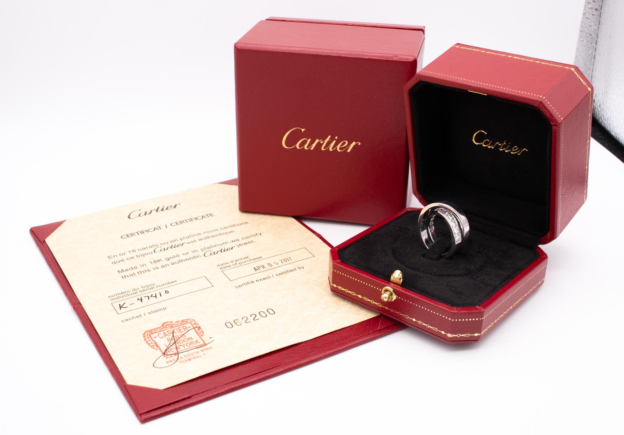 Moderne Cartier Paris, bague croisée Nouvelle en or blanc 18 carats Gol 1 carat de diamants VVS en vente