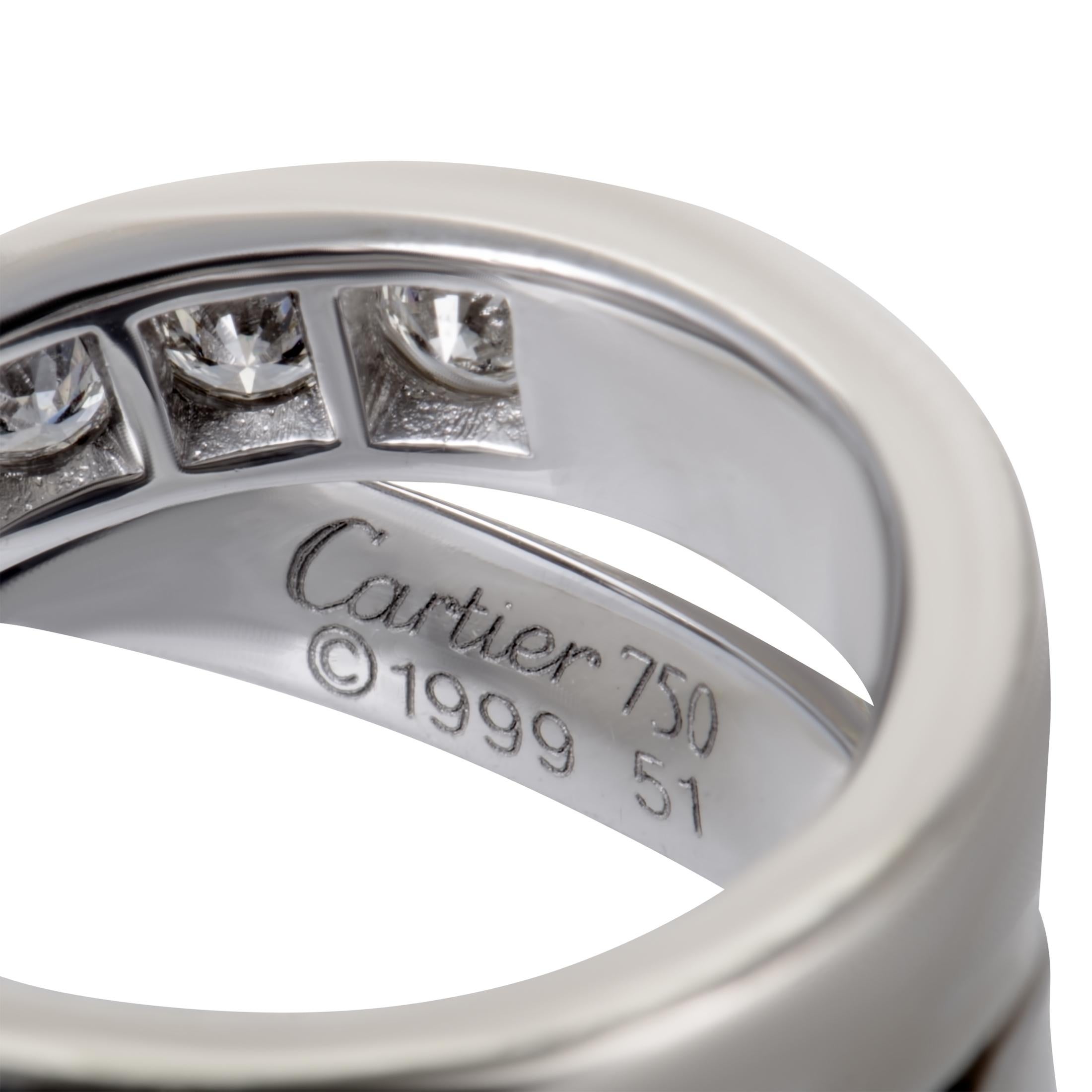 Cartier Paris Nouvelle Vague 18 Karat White Gold Diamond Band Ring 1