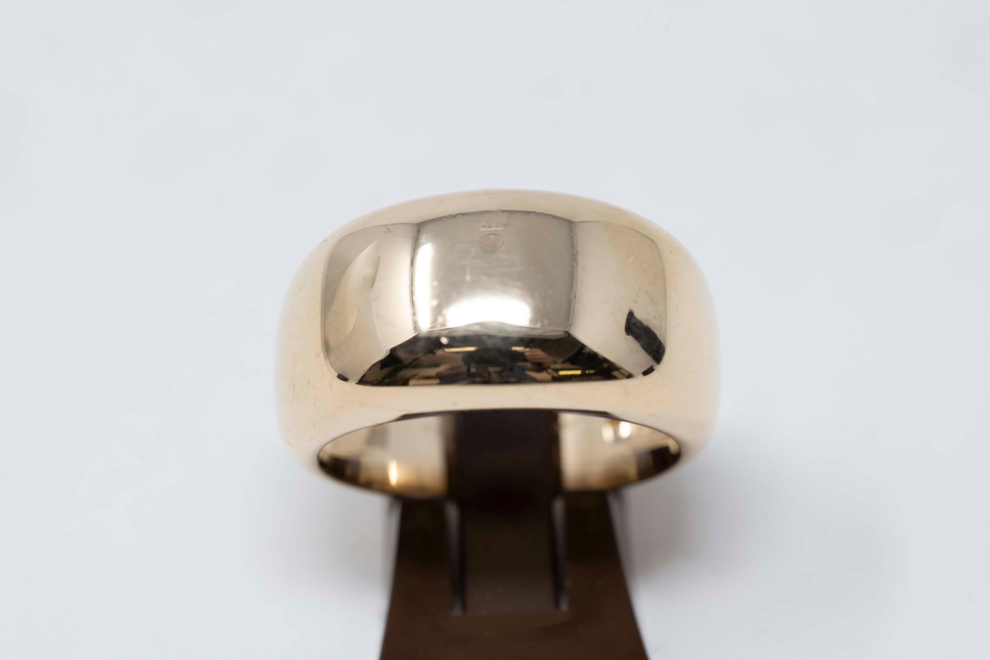 Cartier Paris Nouvelle Vague 750 Yellow Gold Men's Domed Ring For Sale 1