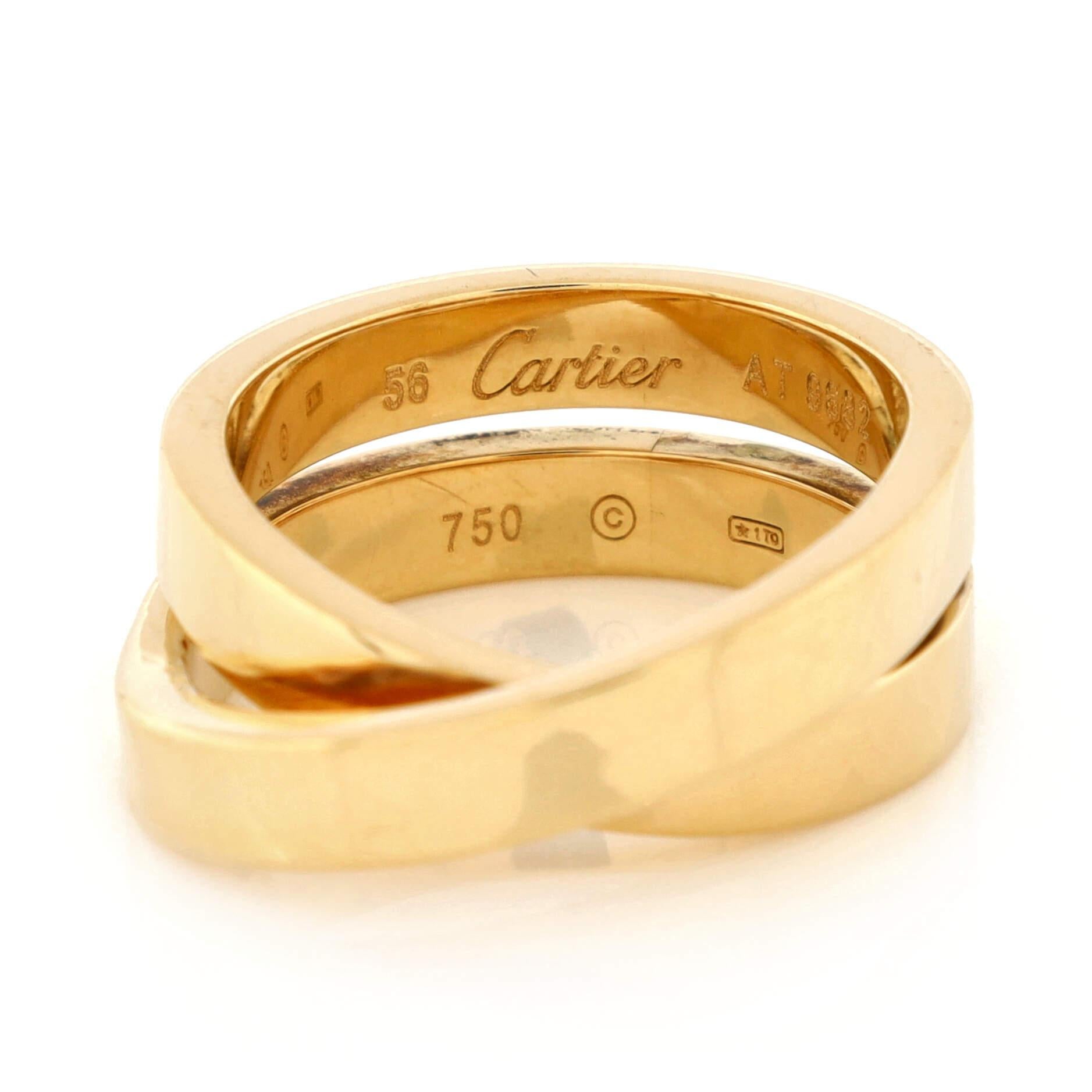 Cartier Paris Nouvelle Vague Crossover Ring 18K Yellow Gold In Good Condition In New York, NY