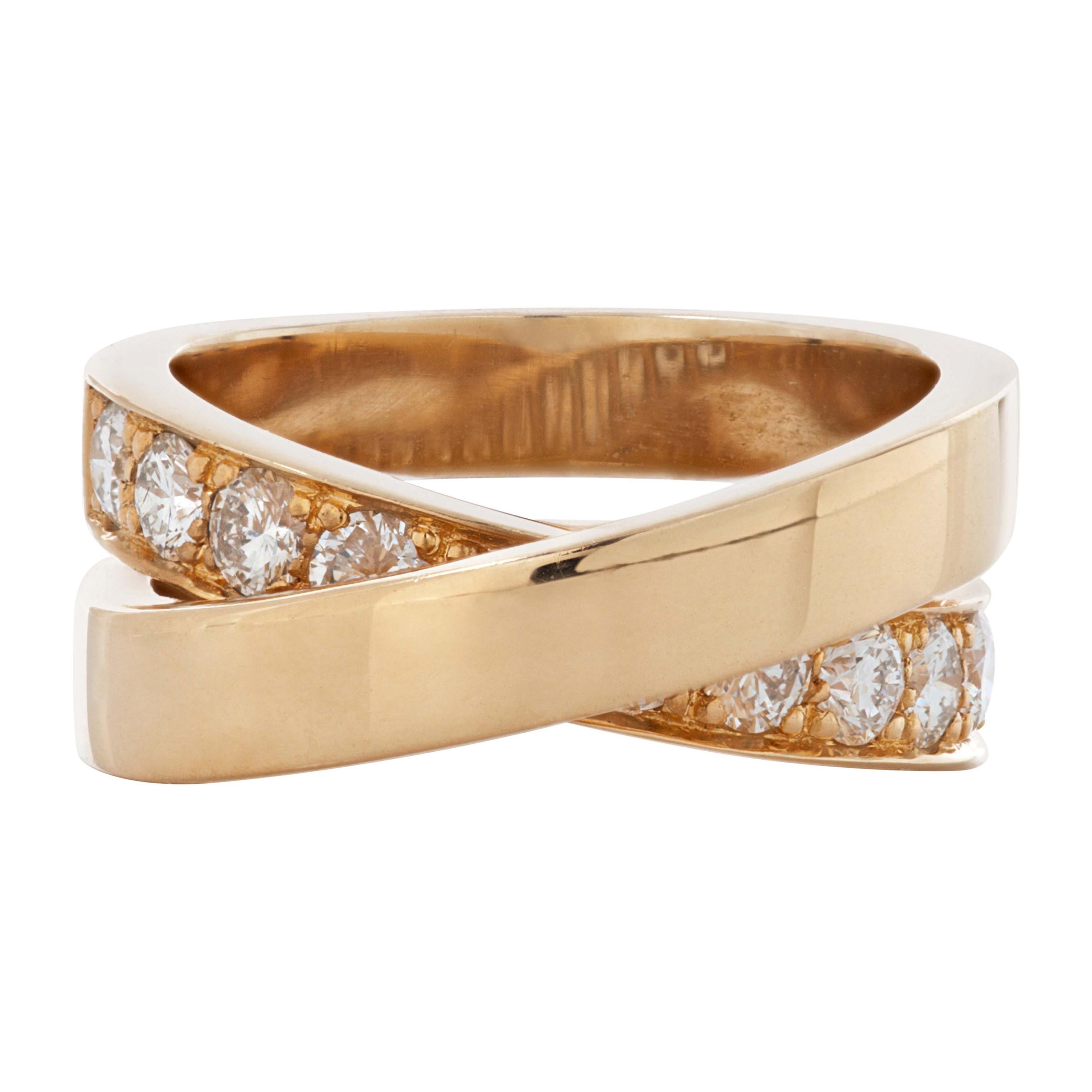 Cartier Paris Nouvelle Vague Diamond Crossover Ring in 18k Yellow Gold