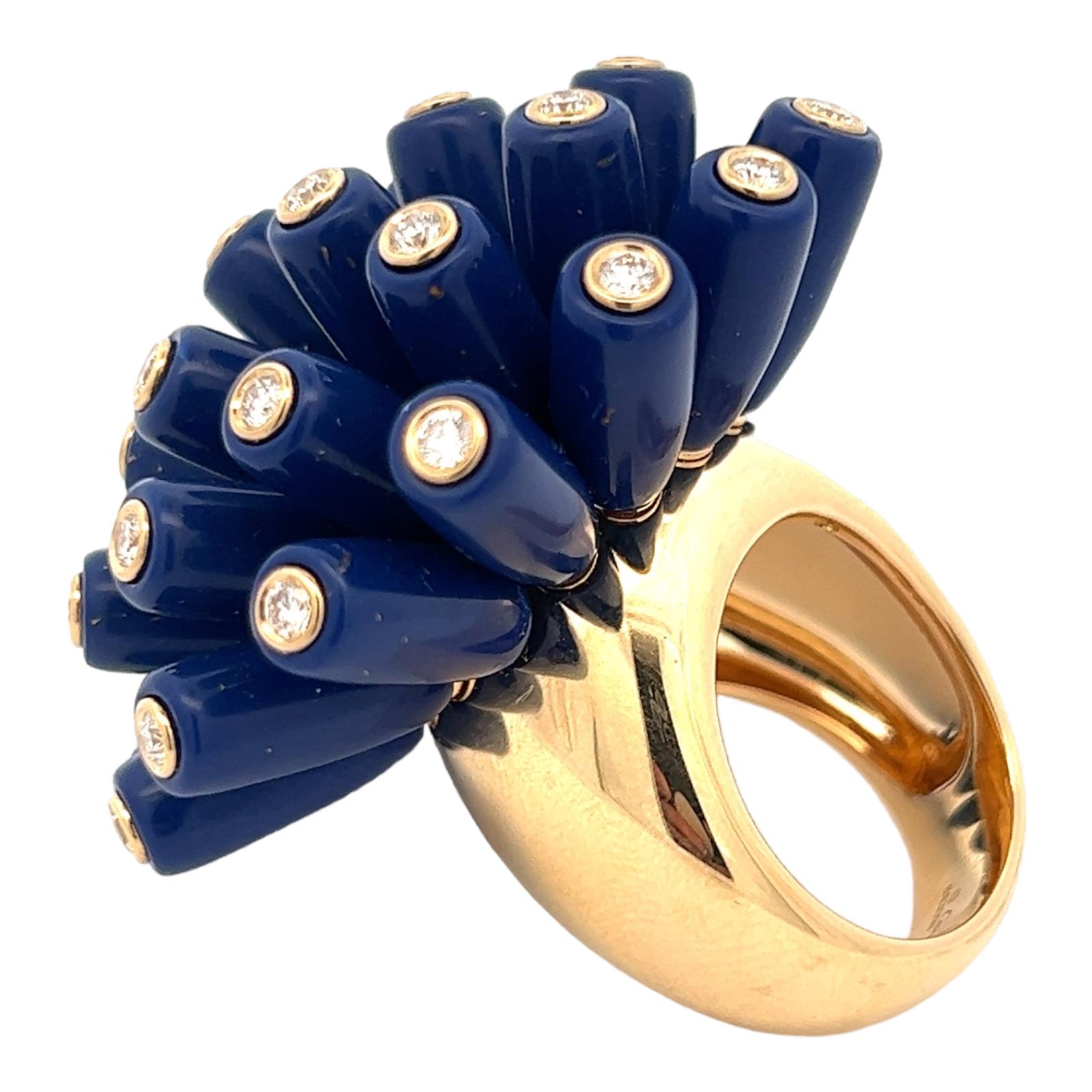 Cartier Paris Nouvelle Vague Diamant-Lapislazuli-Cocktailring, seltener Ring Damen