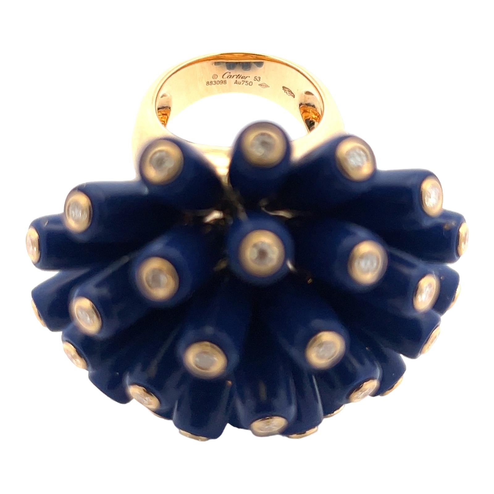 Cartier Paris Nouvelle Vague Diamant-Lapislazuli-Cocktailring, seltener Ring 2