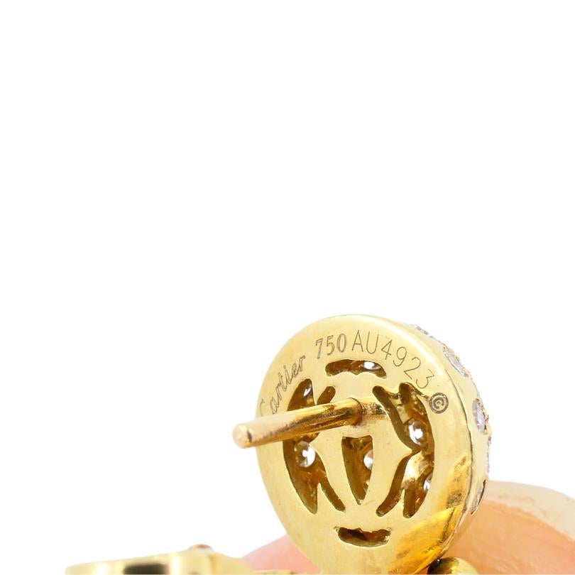 Round Cut Cartier Paris Nouvelle Vague Tassel Earrings Gold Diamond